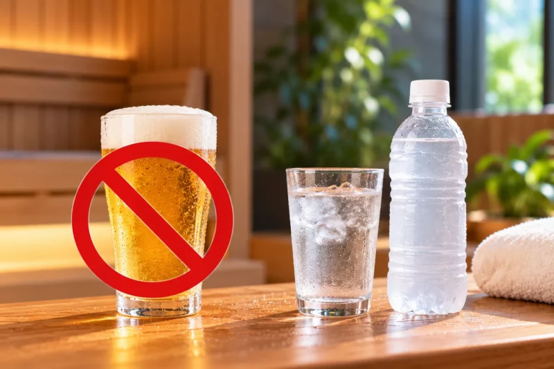 ビールの前に、水でしっかり水分補給を
